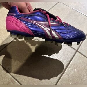 Diadora Blue and Pink Soccer Cleats